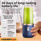 Portable Blender with USB Rechargeable Cup | Mini Smoothie & Juice Maker | خلاط محمول مع كوب قابل للشحن USB